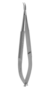 Ophthalmic Needle Holder, Curved, 9.0mm, Round Knurled