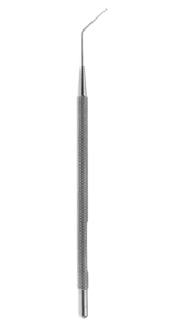 ophthalmic manipulator, Single-Ended, Lund Iris Hook, 45° Angled